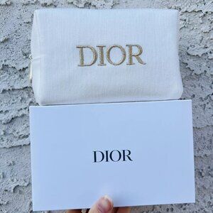 Dior Denim Beige Cosmetic Pouch Bag
